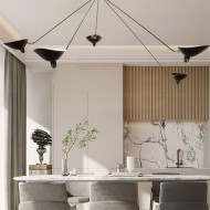 Lampada da soffitto industriale regolabile con braccio multiplo S17