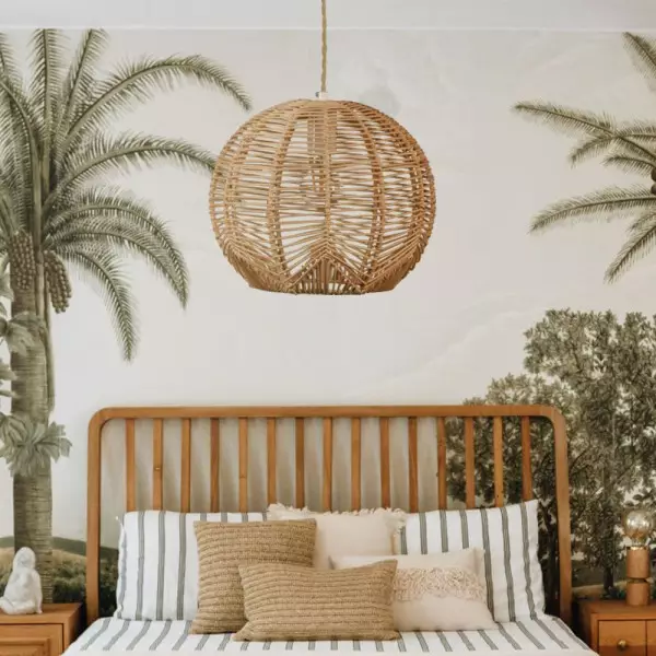 Doyle Orb Rattan-Pendelleuchte S73