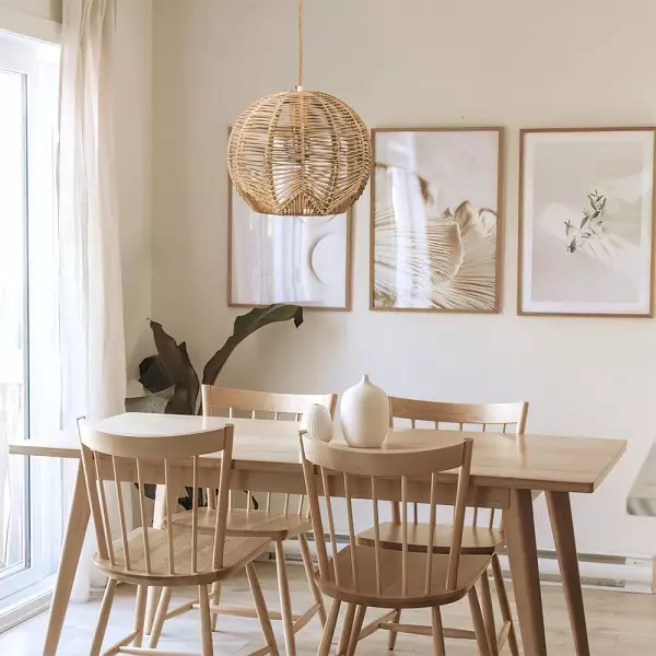 Doyle Orb Rattan-Pendelleuchte S73