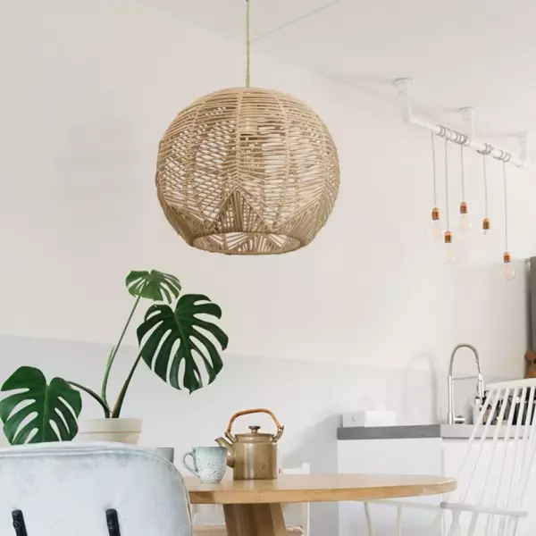 Doyle Orb Rattan-Pendelleuchte S73