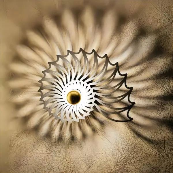 LED-Wandleuchte mit Schattenwurf aus Holz S87