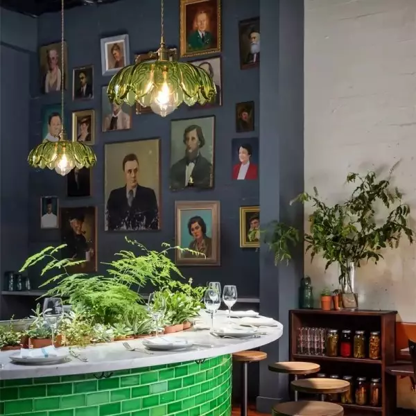 Lampa Wisząca Ze Szkła w Kształcie Płatków Retro S89