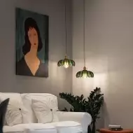Lampa Wisząca Ze Szkła w Kształcie Płatków Retro S89