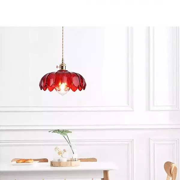 Lampa Wisząca Ze Szkła w Kształcie Płatków Retro S89