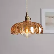 Lampa Wisząca Ze Szkła w Kształcie Płatków Retro S89