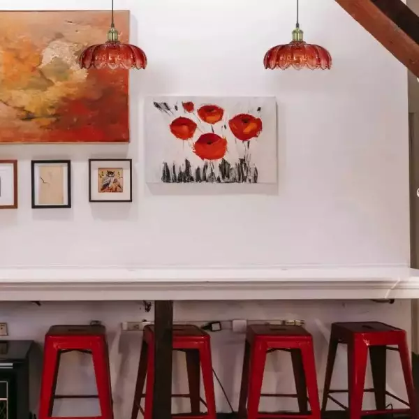 Lampa Wisząca Ze Szkła w Kształcie Płatków Retro S89