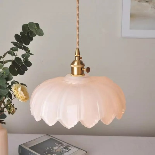 Lampa Wisząca Ze Szkła w Kształcie Płatków Retro S89