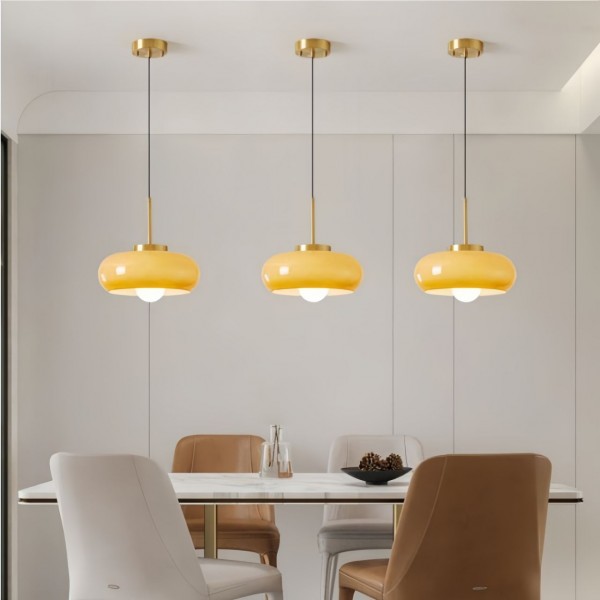 Lampa wisząca ze szkła w stylu vintage Bauhaus S93