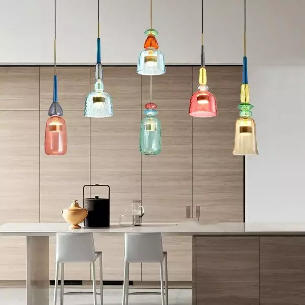 Nordic Kolorowa szklana lampa wisząca Lollipop S97