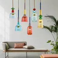 Nordic Kolorowa szklana lampa wisząca Lollipop S97