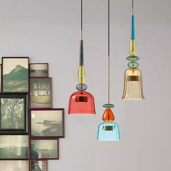 Nordic Kolorowa szklana lampa wisząca Lollipop S97