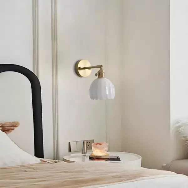 Retro Blumenknospen Tulpenglas Wandlampe S98