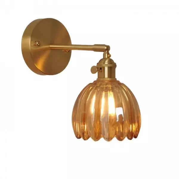Retro Blumenknospen Tulpenglas Wandlampe S98