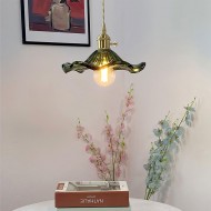 Szklana lampa wisząca w stylu retro z kwiatem hibiskusa S104