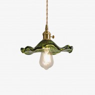 Szklana lampa wisząca w stylu retro z kwiatem hibiskusa S104