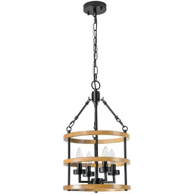 Pendelleuchte S110 im Landhausstil aus Metall mit Wagenrad