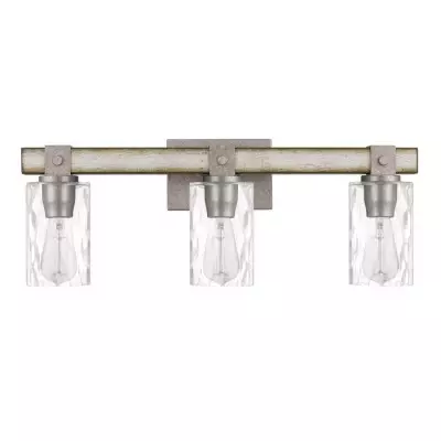 Przemysłowy kinkiet z drewna cylindrycznego ze szkła S111