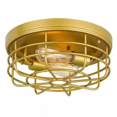 Przemysłowa okrągła lampa sufitowa z metalową klatką do montażu podtynkowego S115