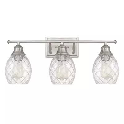 Nowoczesna lampa ścienna ze szczotkowanego niklu ze szkła wiejskiego S116