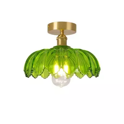 Szklana lampa sufitowa w stylu retro płatkowym S118