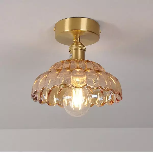 Szklana lampa sufitowa w stylu retro płatkowym S118