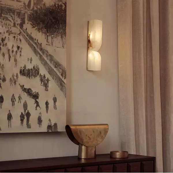 Moderni ylellinen alabasteri seinävalaisin S126