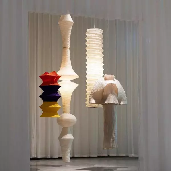 Art Deco Large Rice Paper E Pendel Light S128