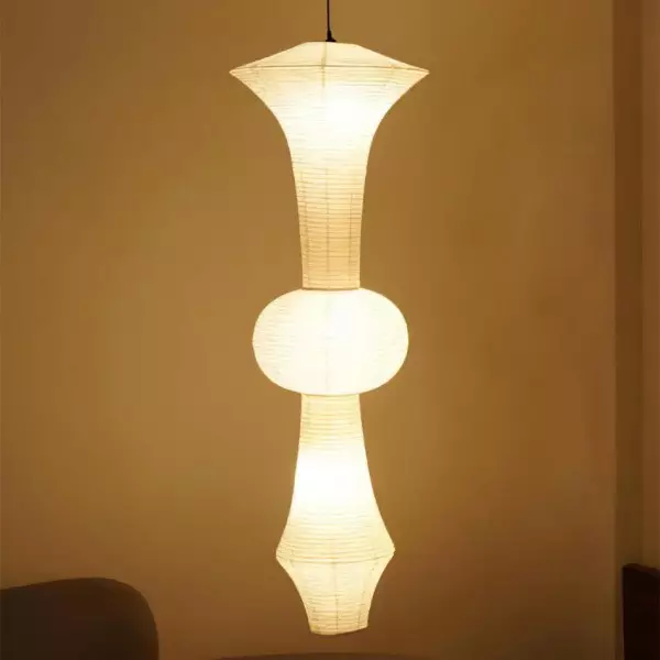 Art Deco Large Rice Paper E Pendel Light S128