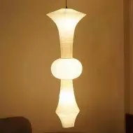 Art Deco Large Rice Paper E Pendel Light S128