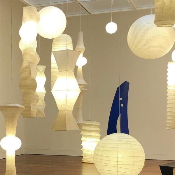 Art Deco Large Rice Paper E Pendel Light S128