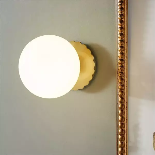 Applique murale Bauhaus en verre crème Marshmallow S129