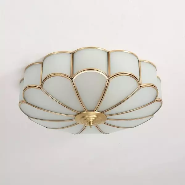 Lampada da soffitto in vetro da incasso a forma di fiore vintage S131