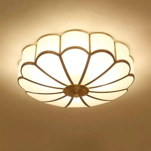 Lampada da soffitto in vetro da incasso a forma di fiore vintage S131