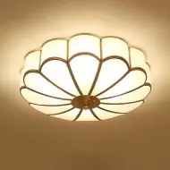 Lampada da soffitto in vetro da incasso a forma di fiore vintage S131