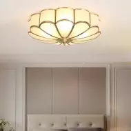 Lampada da soffitto in vetro da incasso a forma di fiore vintage S131