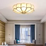 Lampada da soffitto in vetro da incasso a forma di fiore vintage S131