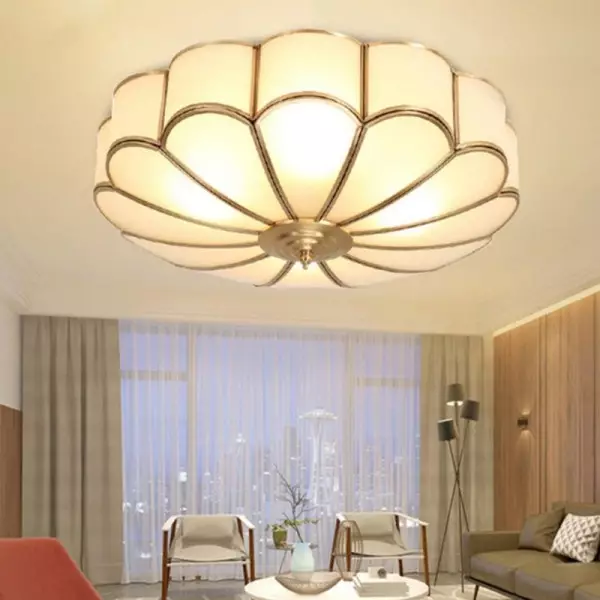 Lampada da soffitto in vetro da incasso a forma di fiore vintage S131