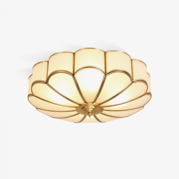 Lampada da soffitto in vetro da incasso a forma di fiore vintage S131