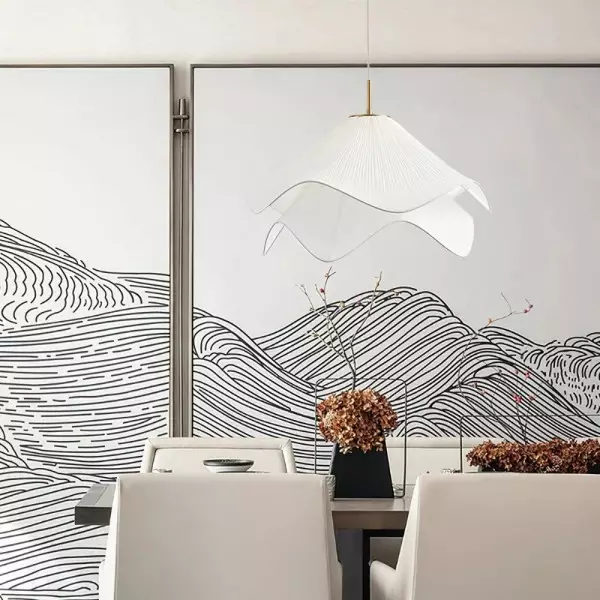 Skandynawska lampa wisząca z tkaniny w kształcie meduzy S133