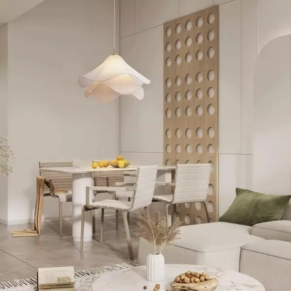 Skandynawska lampa wisząca z tkaniny w kształcie meduzy S133