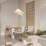 Skandynawska lampa wisząca z tkaniny w kształcie meduzy S133