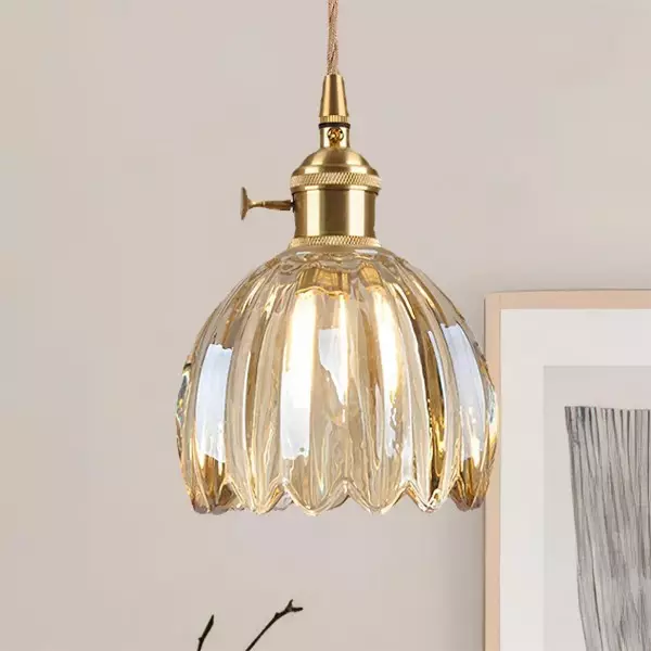 Japońska Lampa Wisząca W Kształcie Kwiatka W Stylu Retro S28