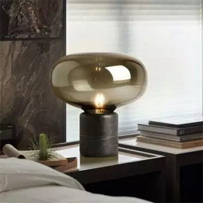 Marmurowa lampa stołowa Vintage Orb Bauhaus S136