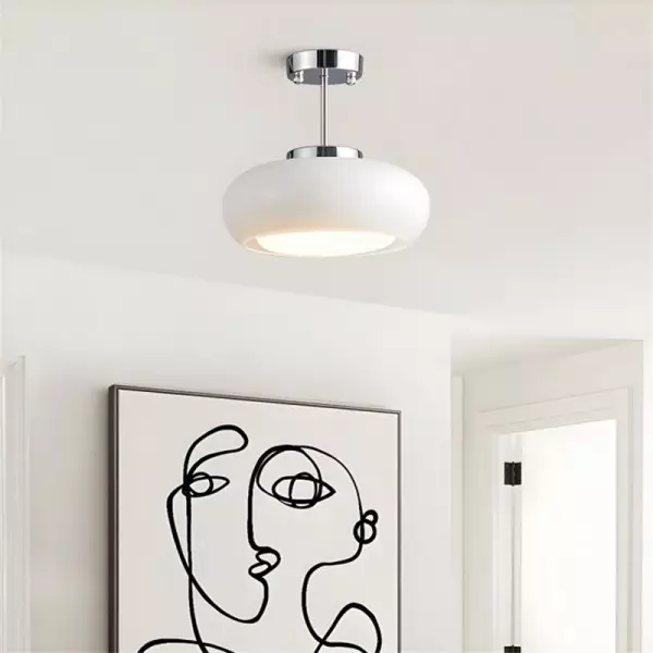 Art Deco Bauhaus Glasskive Loftslampe S152