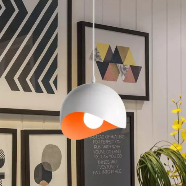 Kreatywna półskorupkowa metalowa lampa wisząca S158