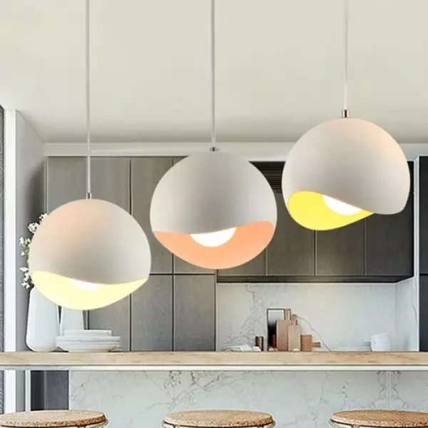 Kreatywna półskorupkowa metalowa lampa wisząca S158