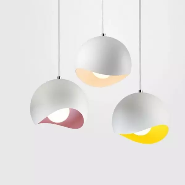 Kreatywna półskorupkowa metalowa lampa wisząca S158