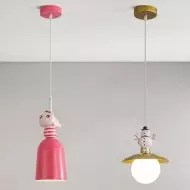 Färgglada leksaker statyett metall taklampa S160