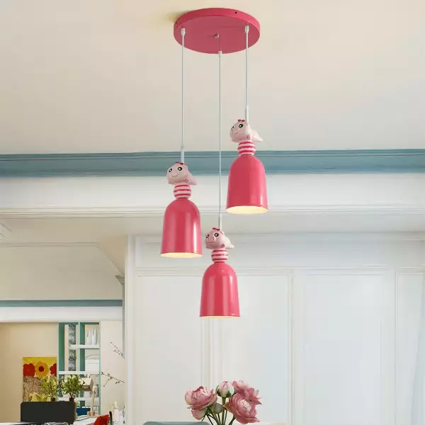 Färgglada leksaker statyett metall taklampa S160