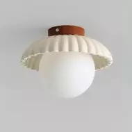 Krämfärgad blomknopp glas hall taklampa S161